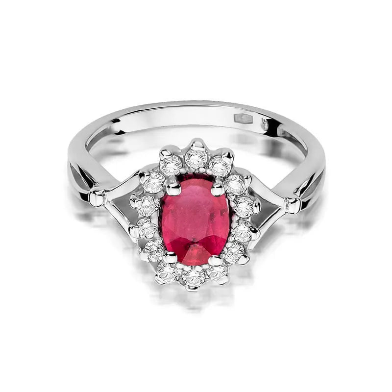 Gold Ring with 1.00ct Ruby and 0.28ct Diamonds