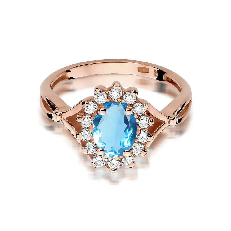 Gold Ring with 0.90ct Topaz and 0.28ct Diamonds
