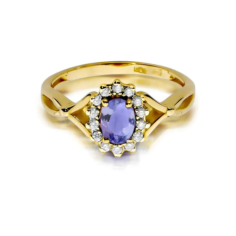 Gold Ring with 0.40ct Tansanit and 0.12ct Diamonds