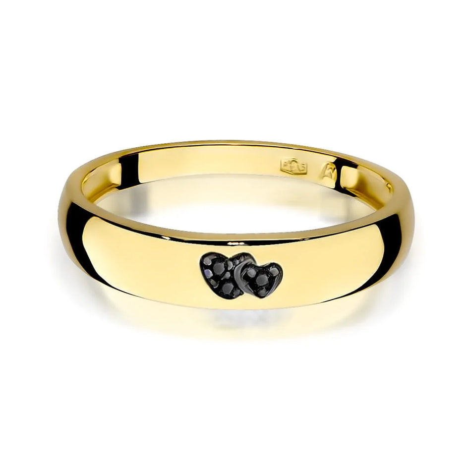 Gold Ring with 0.019ct Black diamonds