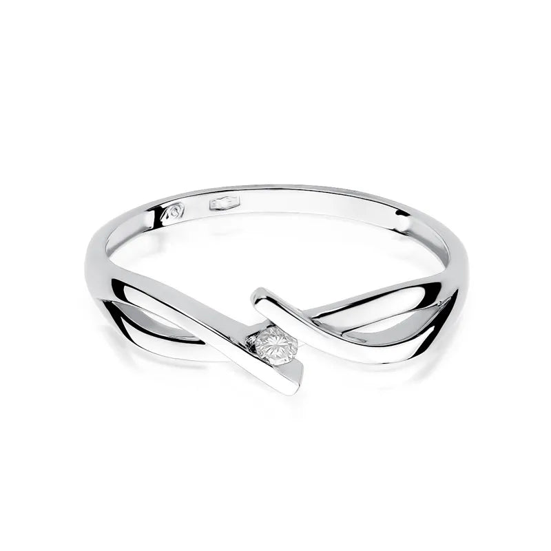 Zlatý prsten s diamantem 0,04 ct