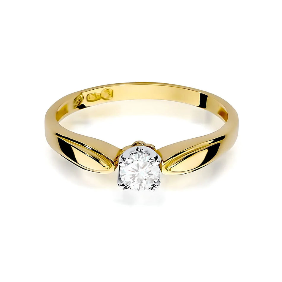 Gold Ring with 0.25ct Lab-diamond