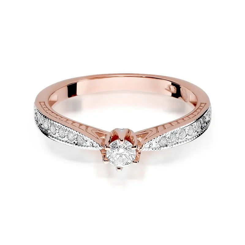 Gold Ring with 0.15ct and 0.15ct Diamonds