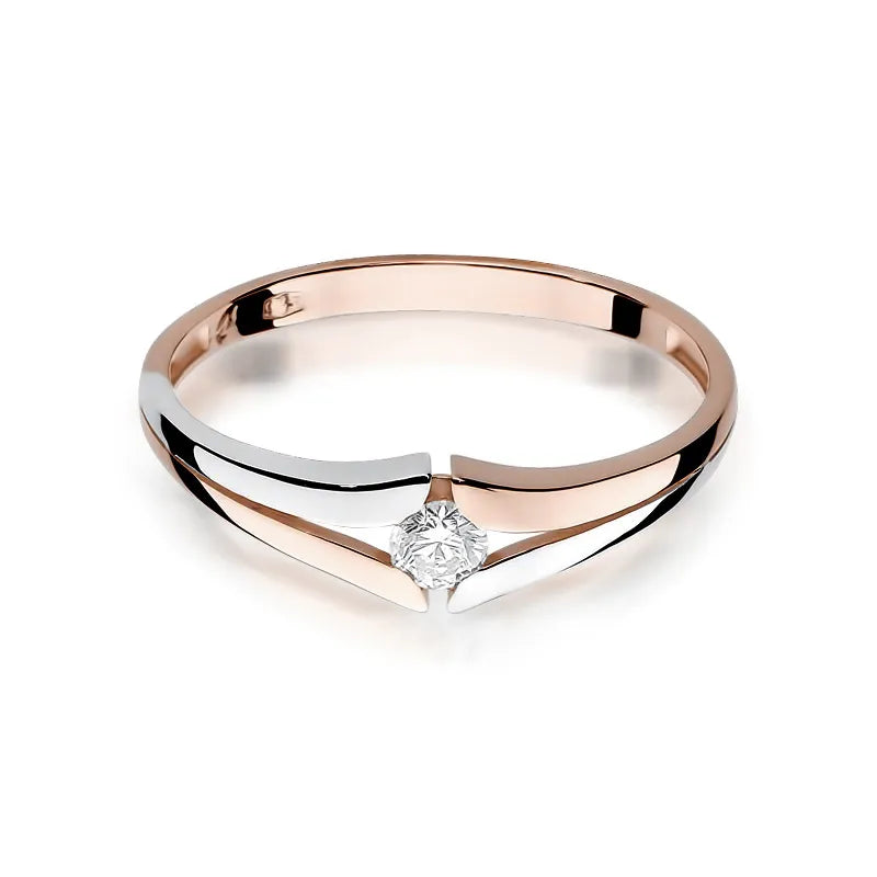 Zlatý prsten s diamantem 0,08 ct