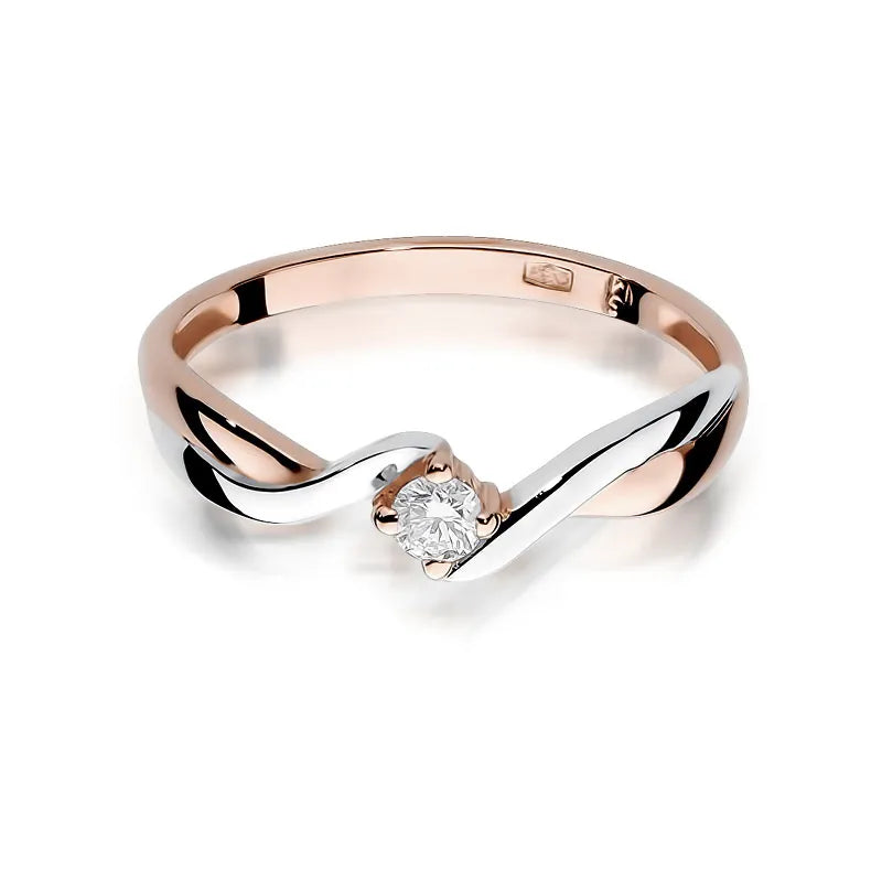 Zlatý prsten s diamantem 0,08 ct