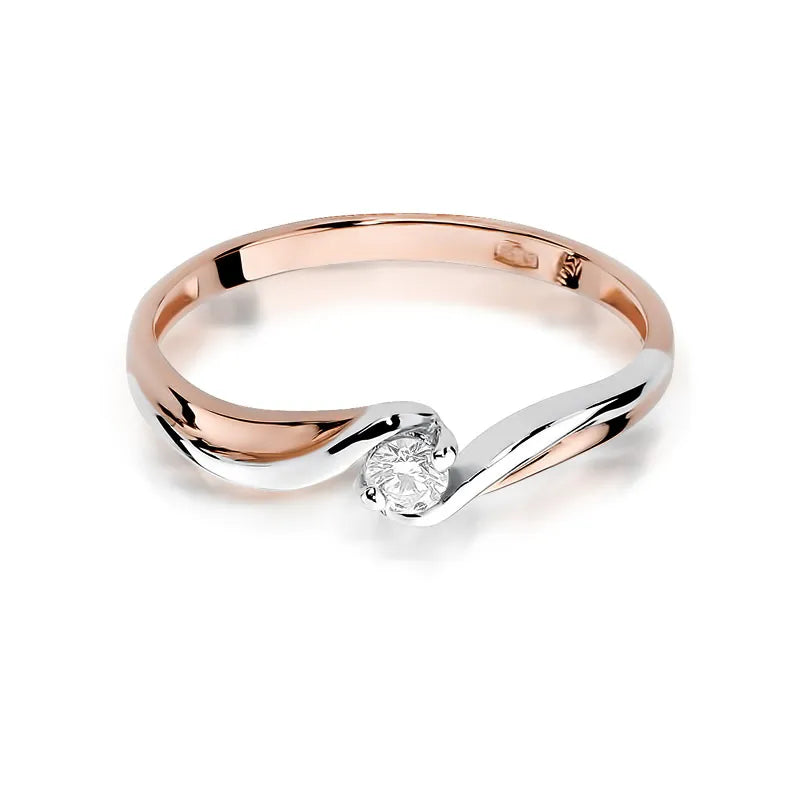 Zlatý prsten s diamantem 0,08 ct