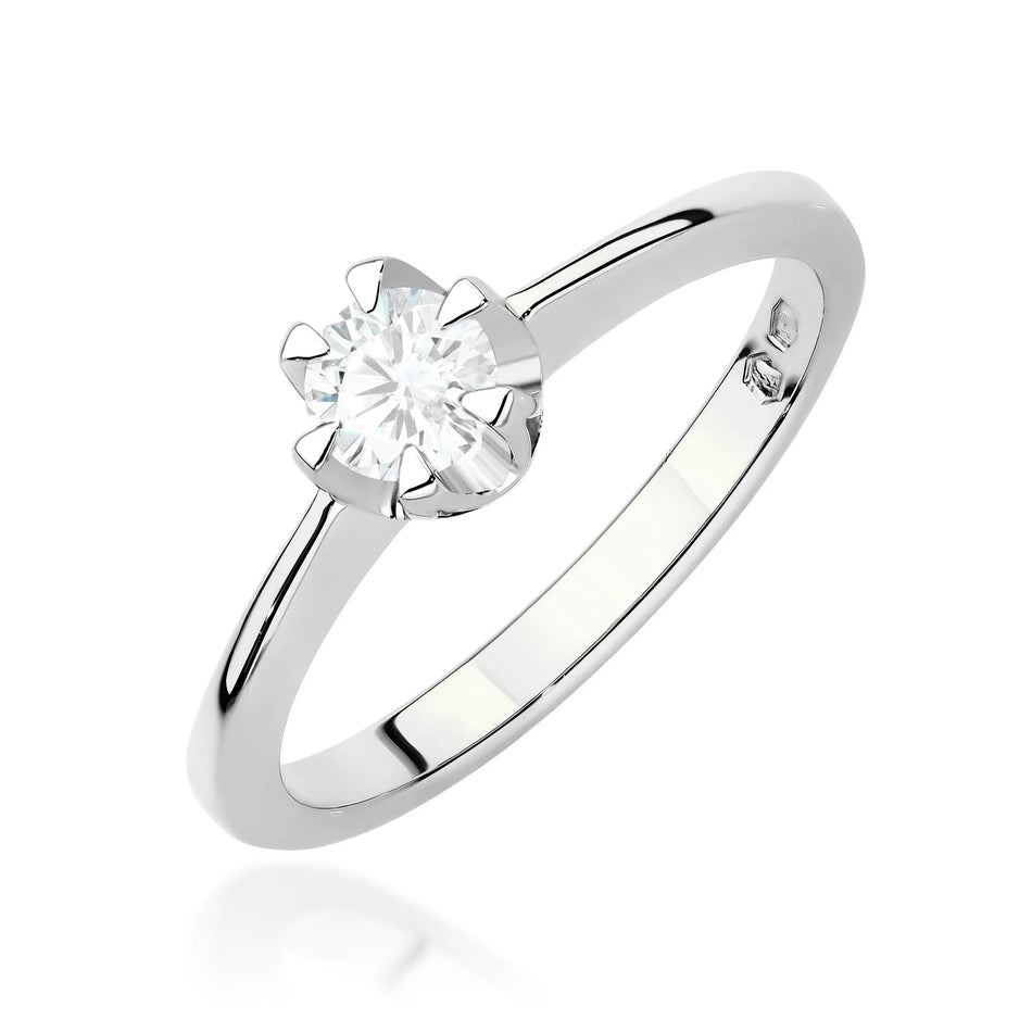 Zlatý prsten s 0.40ct laboratorním diamantem