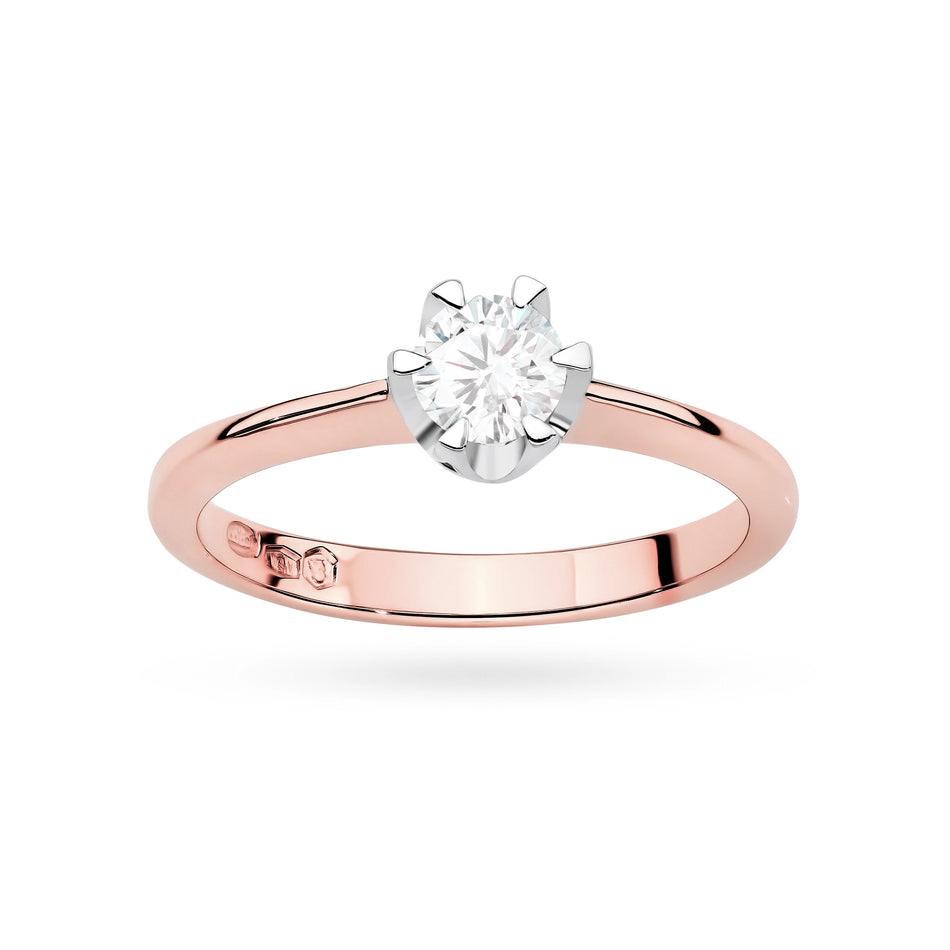 Gold Ring with 0.50ct Lab-diamond