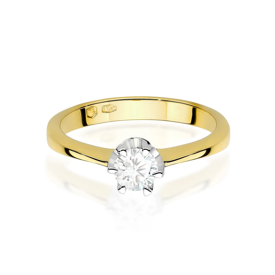 Gold Ring with 0.30ct Lab-diamond
