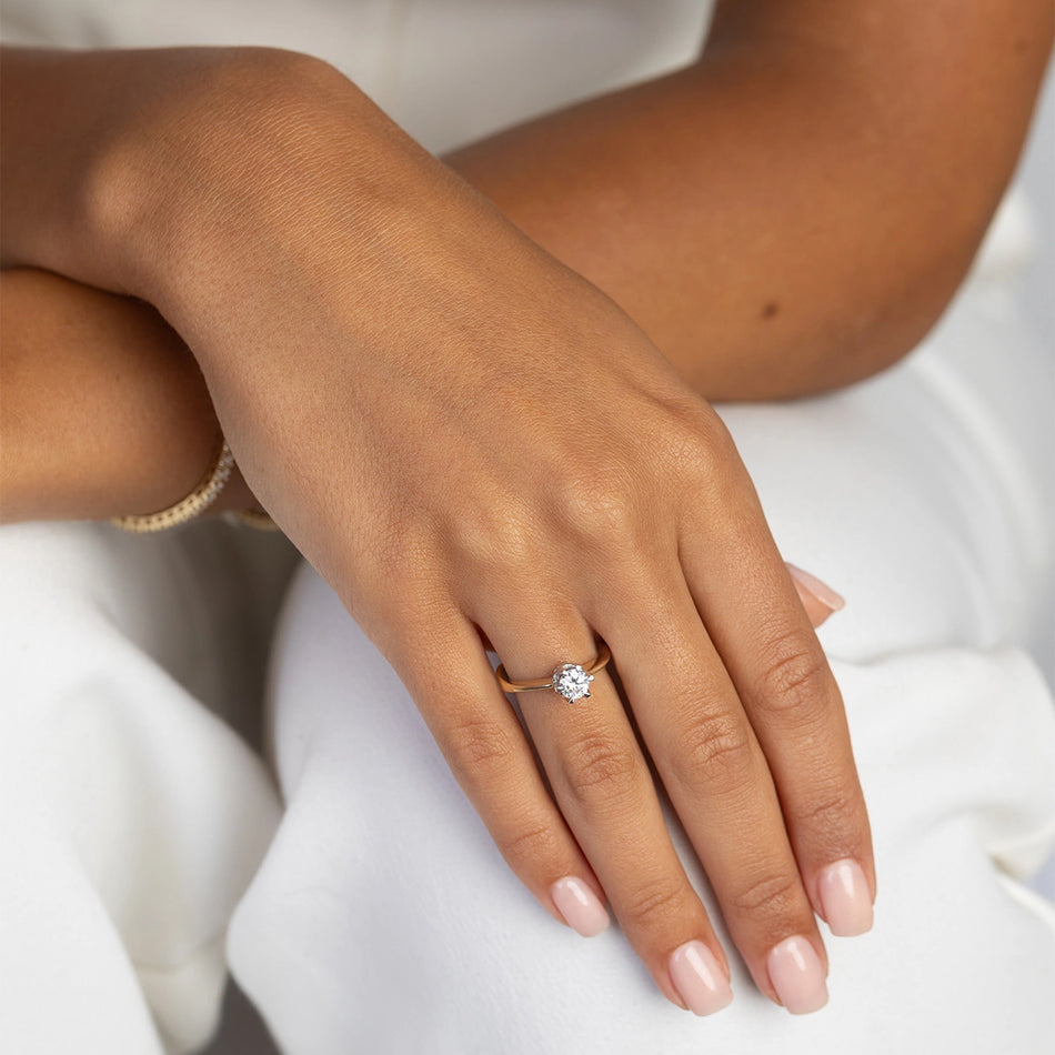 Gold Ring with 0.50ct Lab-diamond