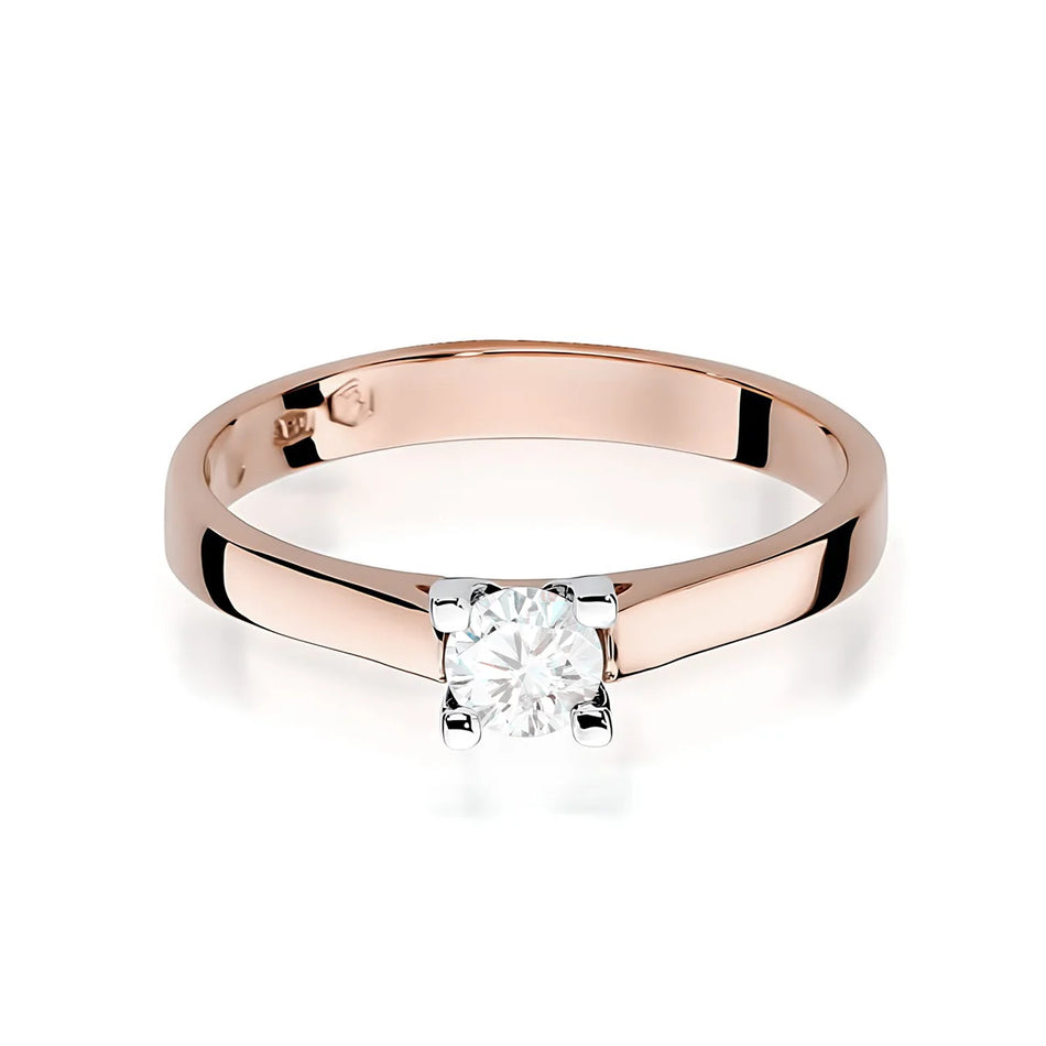 Gold Ring with 0.25ct Lab-diamond