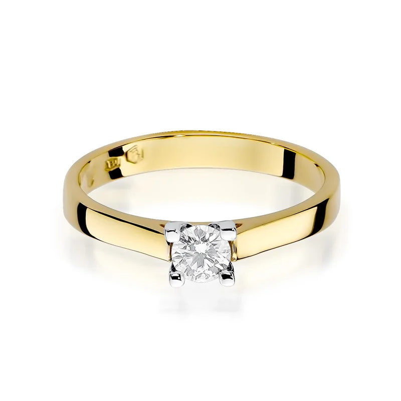 Gold Ring with 0.20ct Lab-diamond