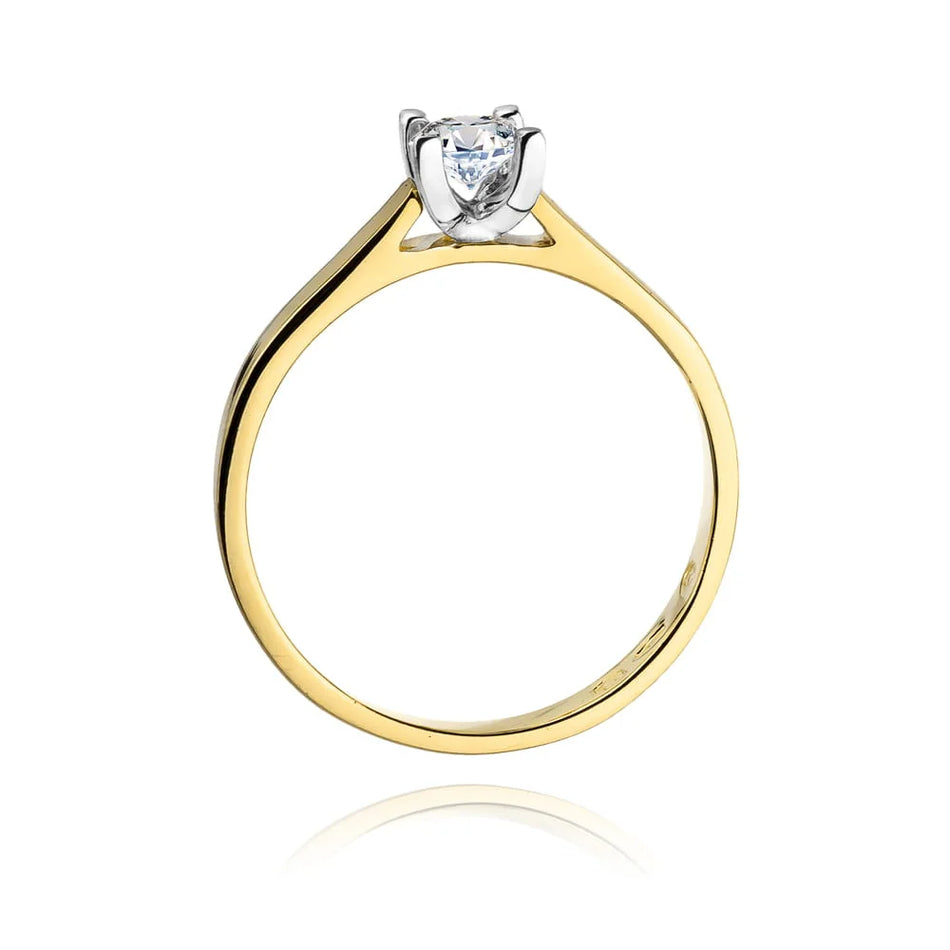 Gold Ring with 0.25ct Lab-diamond