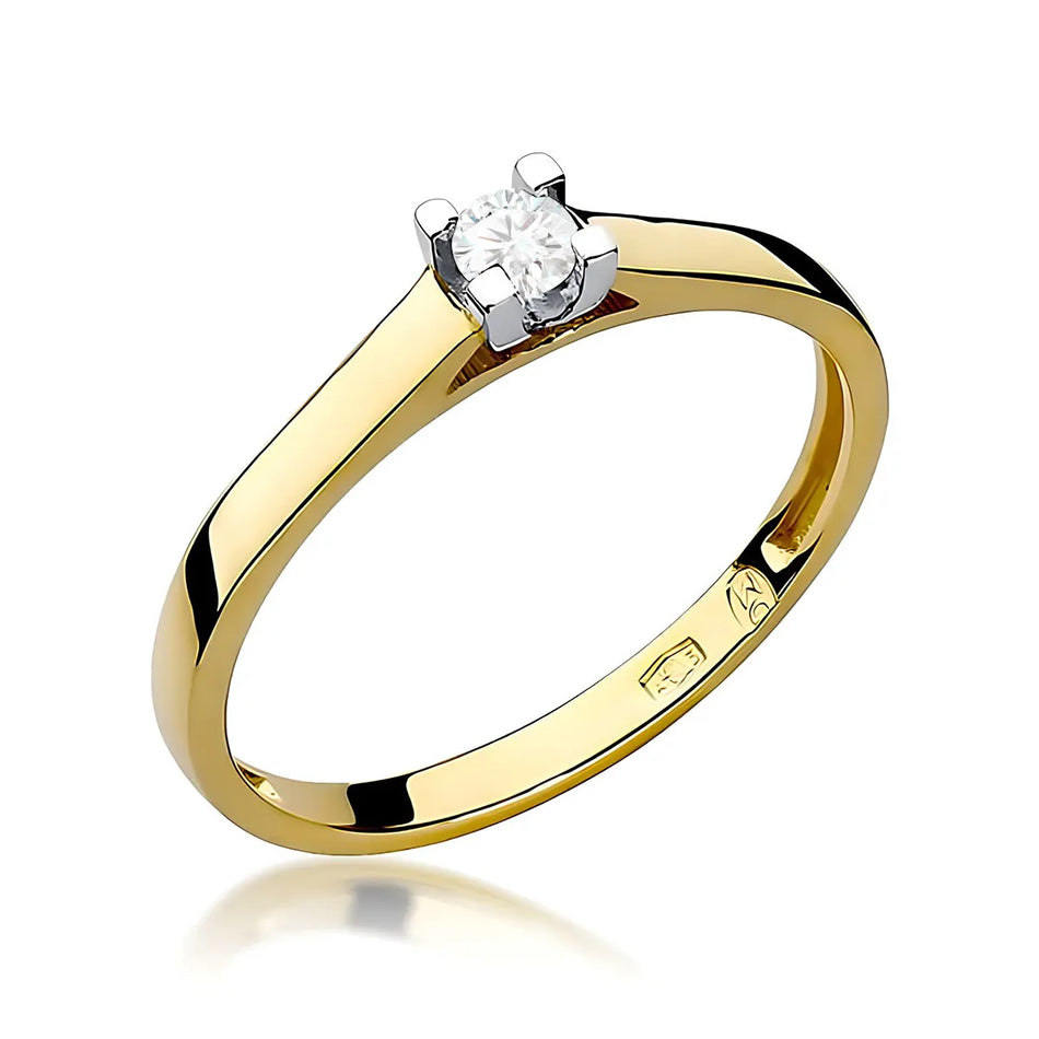 Gold Ring with 0.10ct Lab-diamond