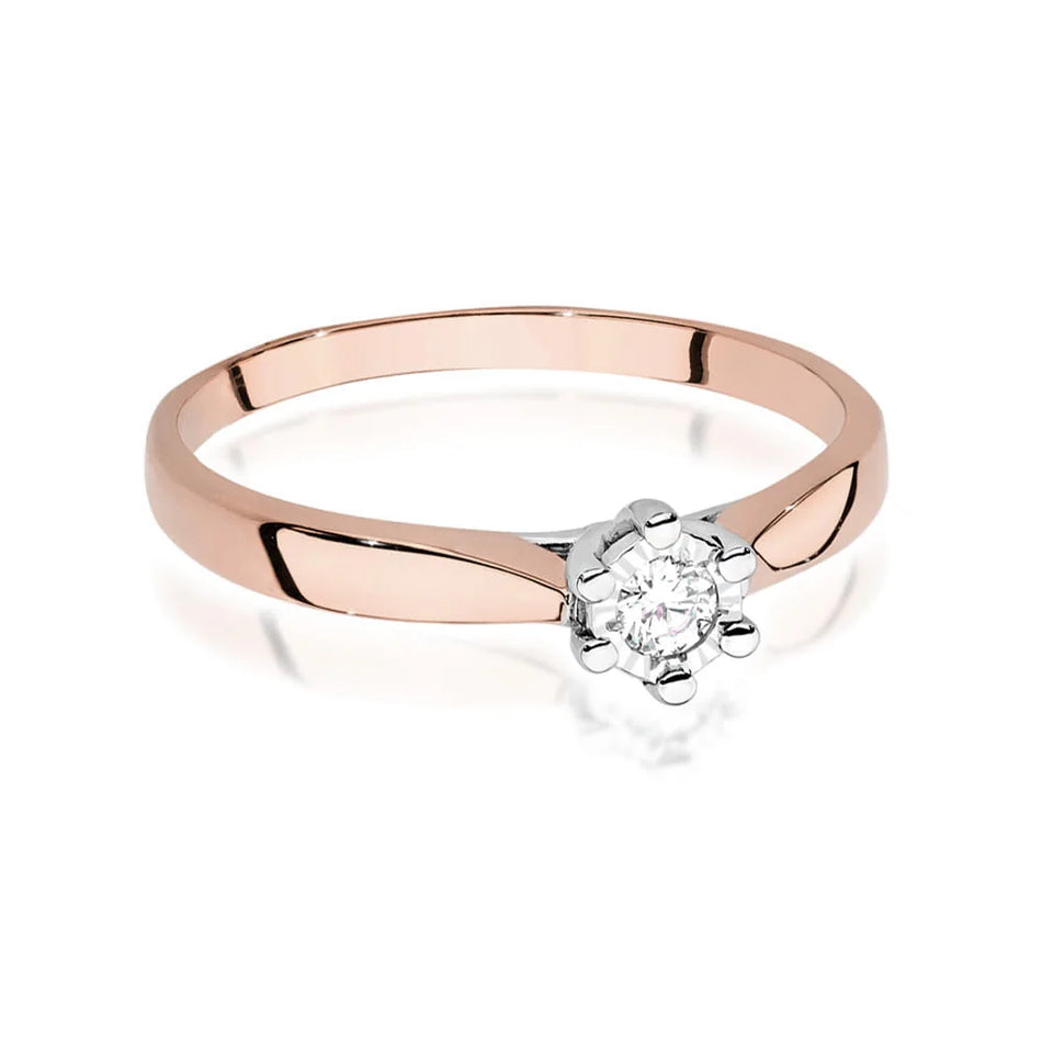 Gold Ring with 0.08ct Lab-diamond