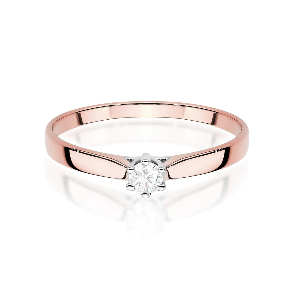 Gold Ring with 0.20ct Lab-diamond