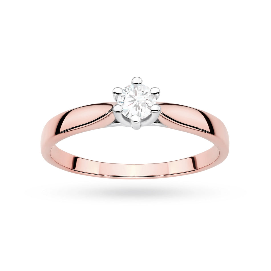 Gold Ring with 0.30ct Lab-diamond