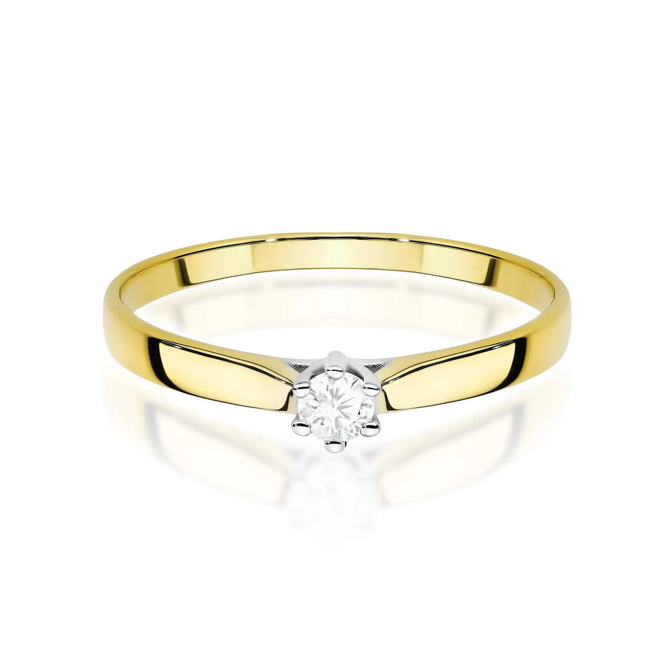 Gold Ring with 0.10ct Lab-diamond