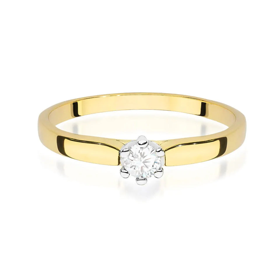Gold Ring with 0.15ct Lab-diamond