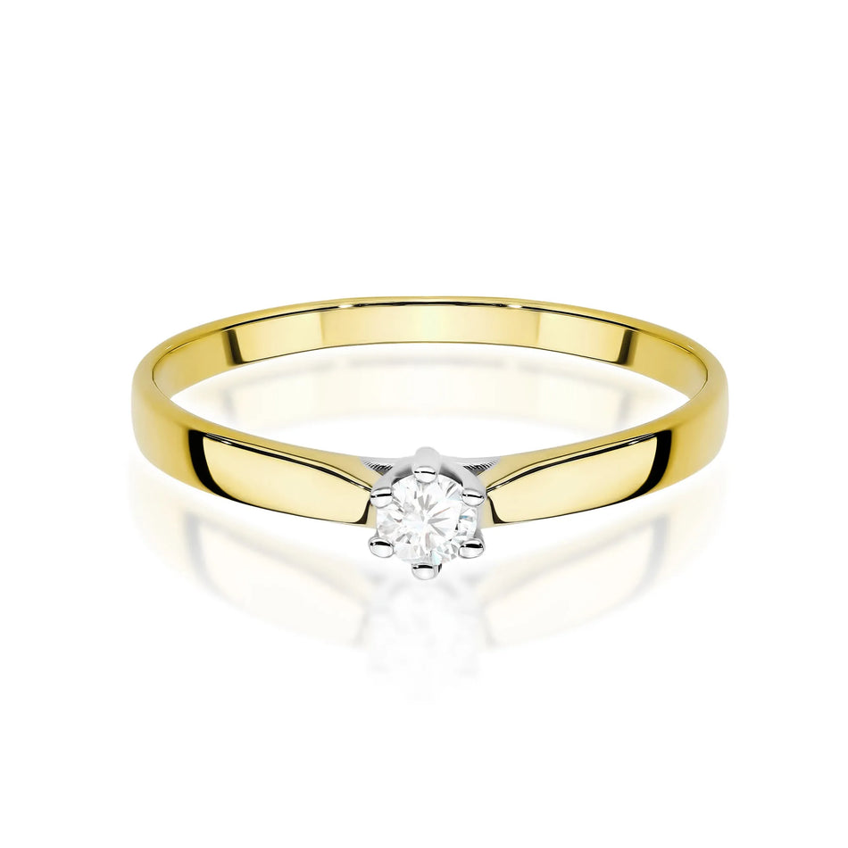 Gold Ring with 0.20ct Lab-diamond