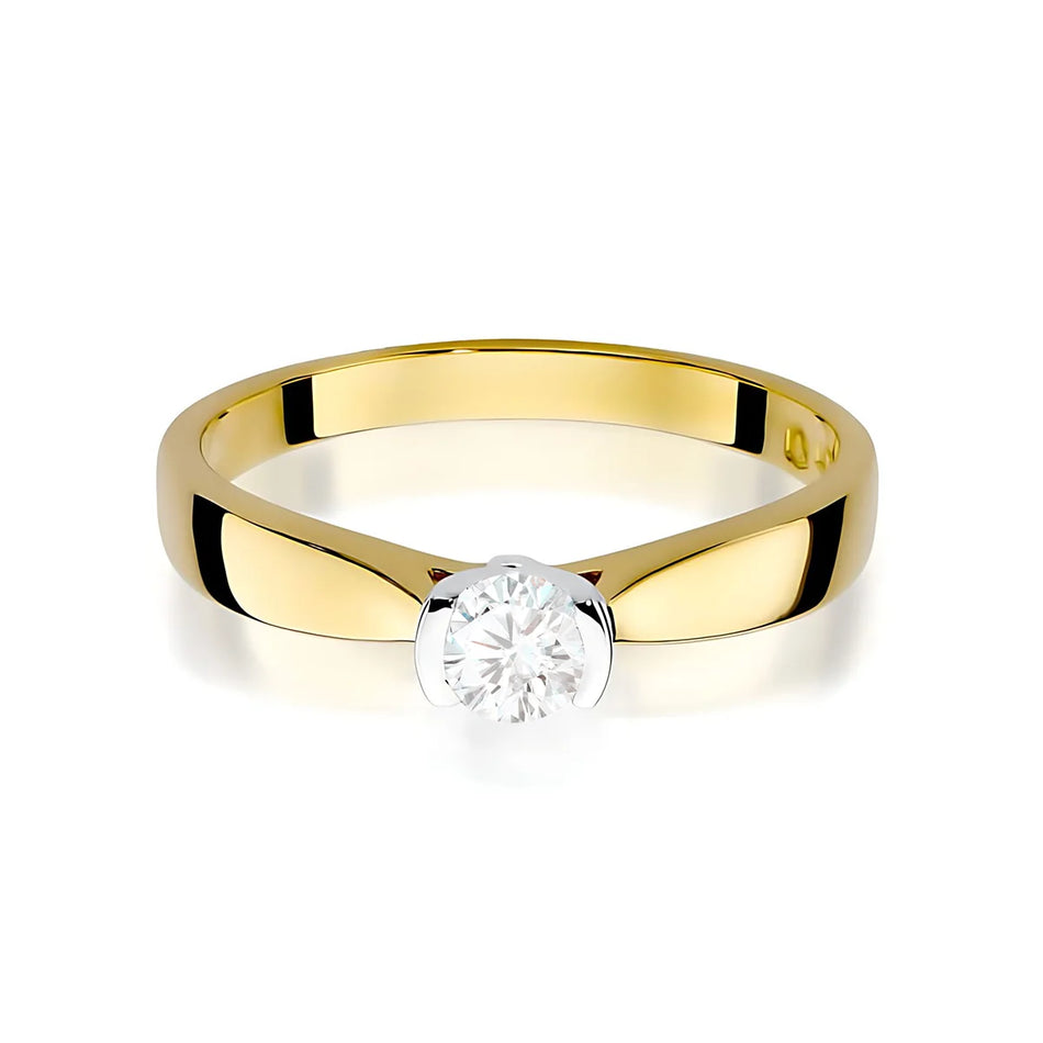 Gold Ring with 0.25ct Lab-diamond