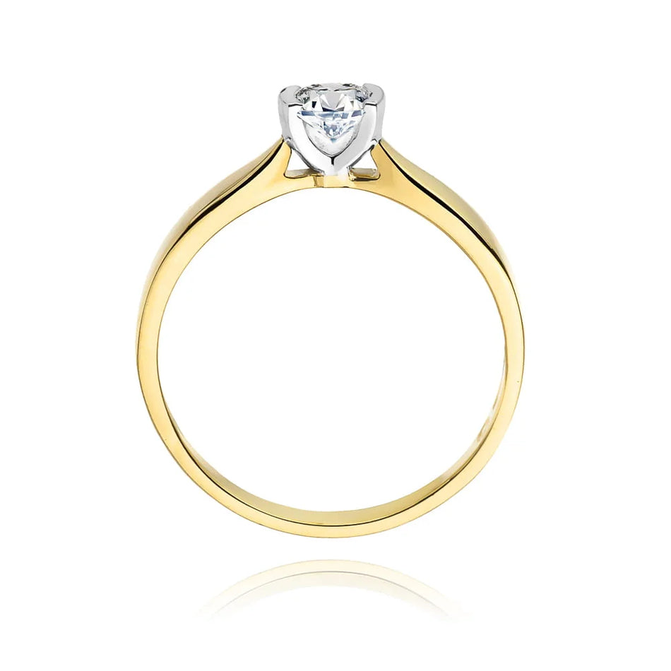 Gold Ring with 0.30ct Lab-diamond
