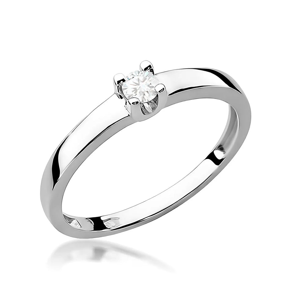 Zlatý prsten s diamantem 0,12 ct