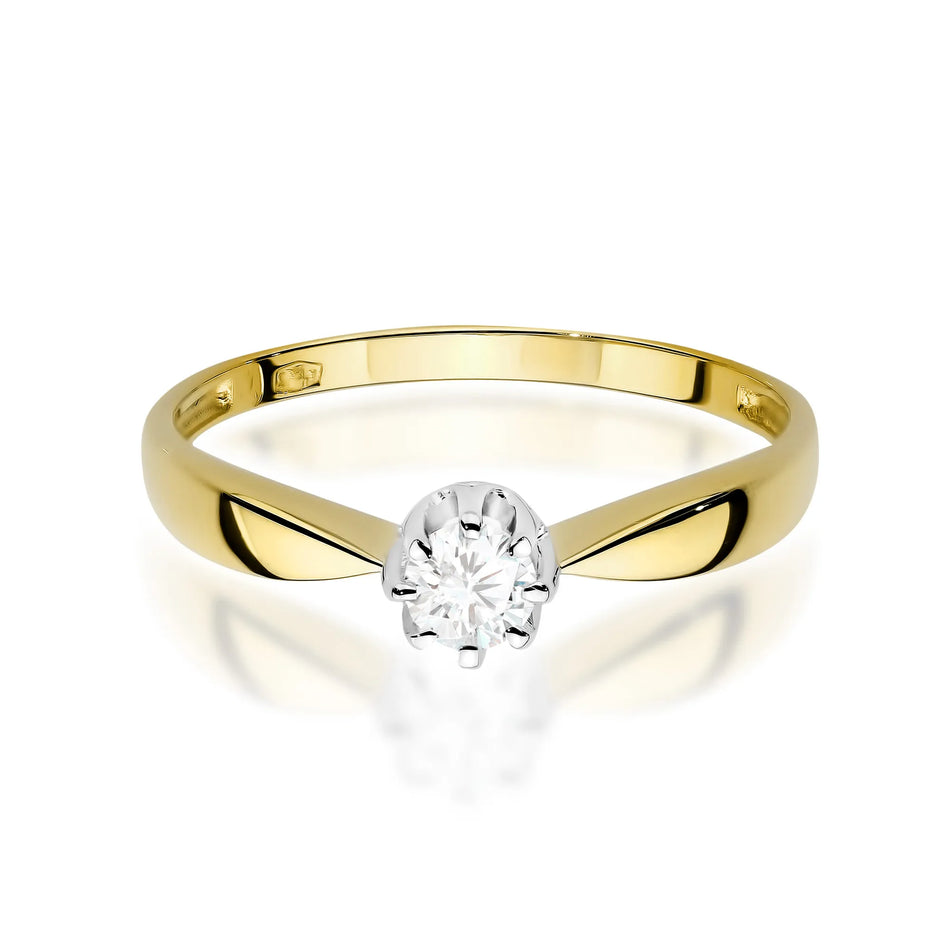 Gold Ring with 0.15ct Lab-diamond