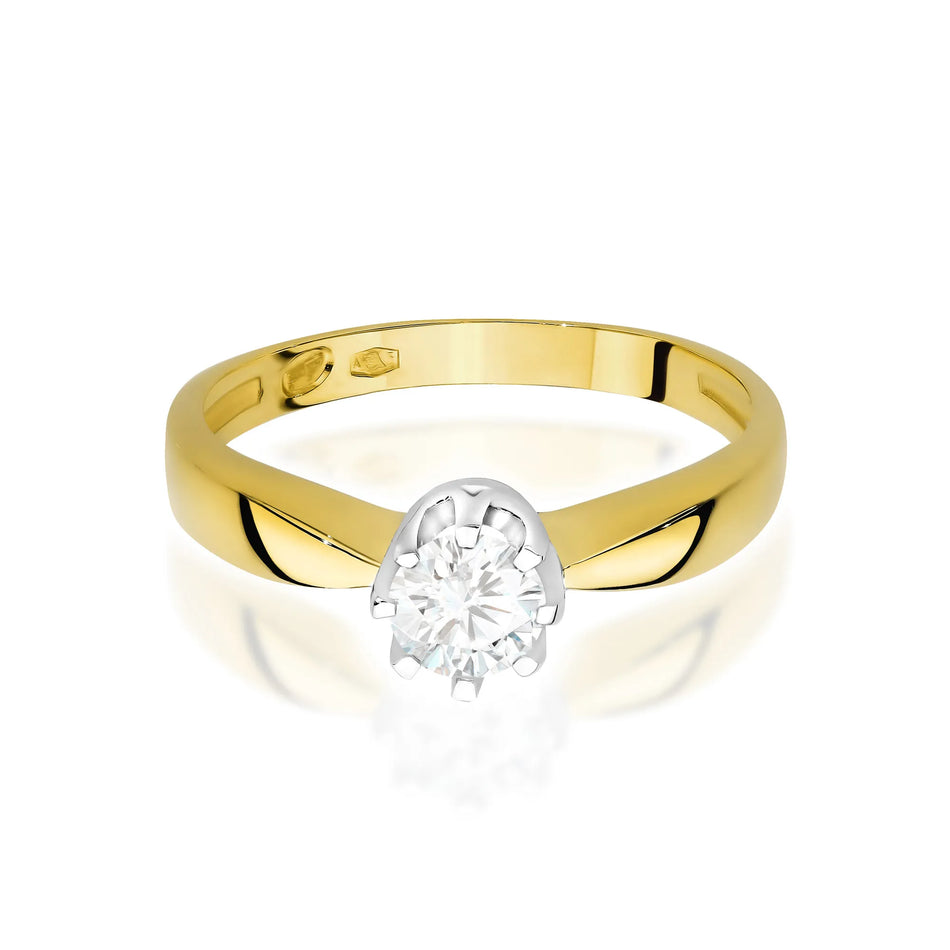 Gold Ring with 0.30ct Lab-diamond
