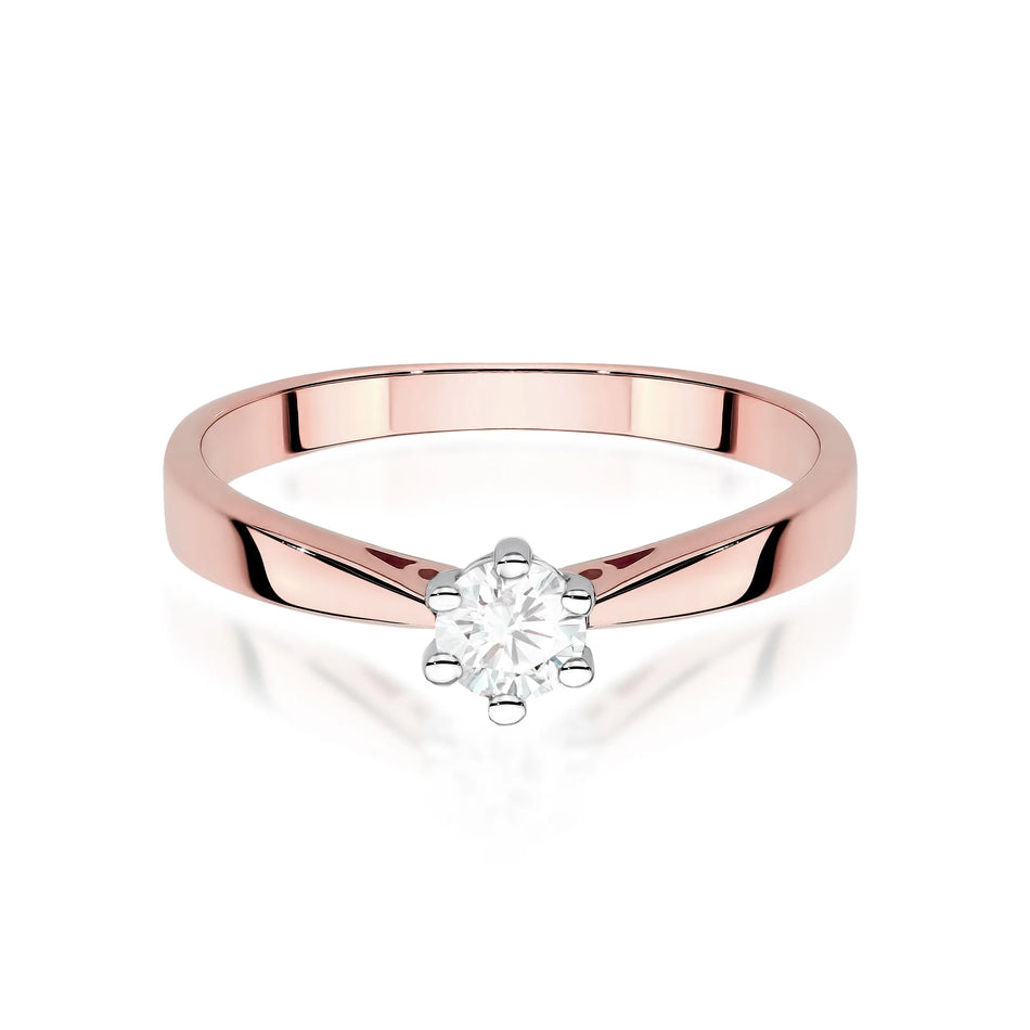 Gold Ring with 0.30ct Lab-diamond