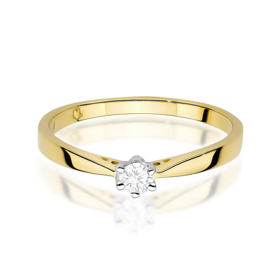 Gold Ring with 0.10ct Lab-diamond