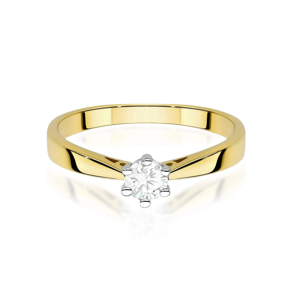 Gold Ring with 0.30ct Lab-diamond