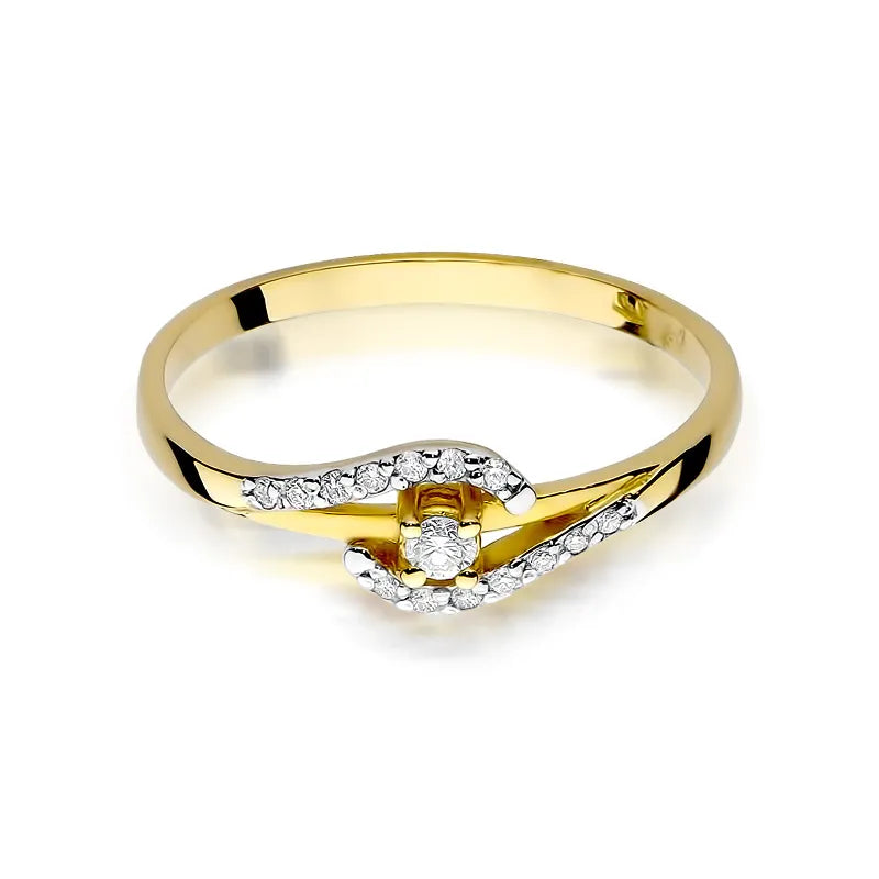 Gold Ring with 0.04ct and 0.07ct Diamonds