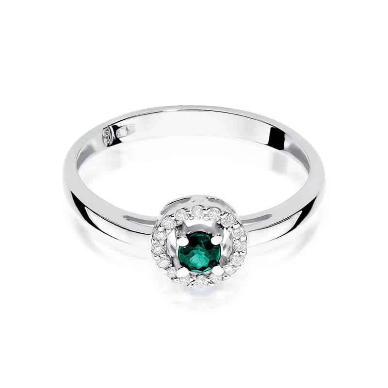 Gold Ring with 0.15ct Emerald and 0.08ct Diamonds