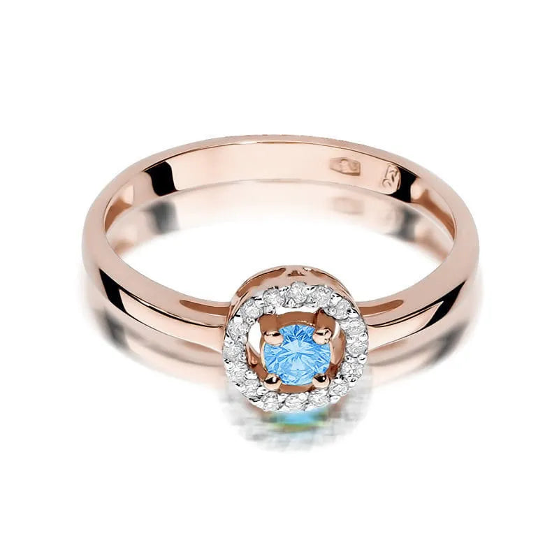Gold Ring with 0.15ct Topaz and 0.08ct Diamonds