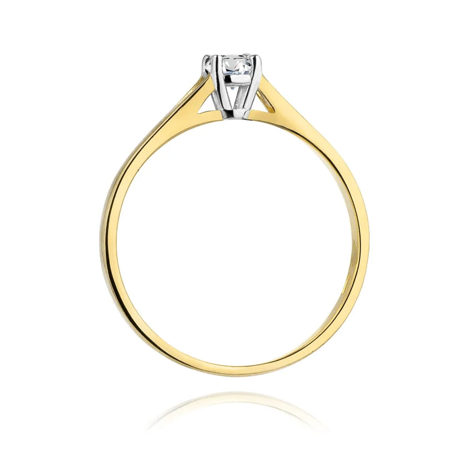 Gold Ring with 0.20ct Lab-diamond