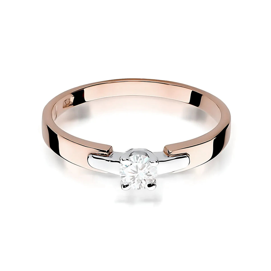 Zlatý prsten s diamantem 0,20 ct