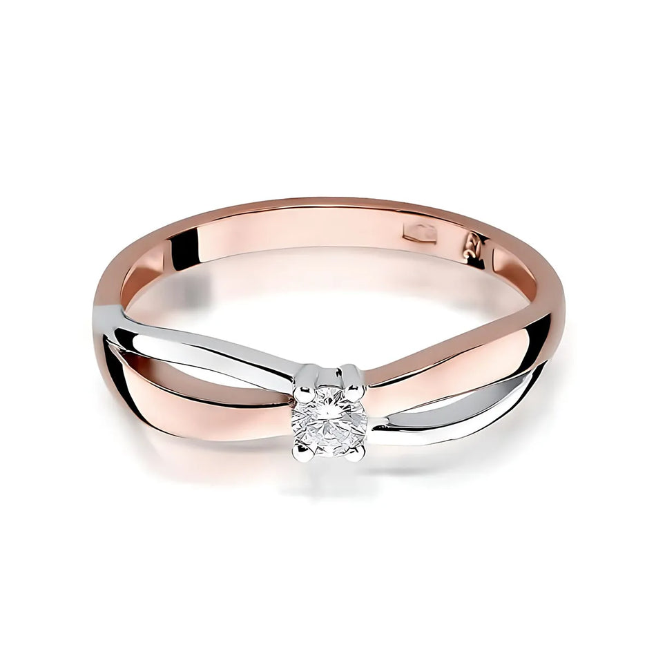 Gold Ring with 0.10ct Lab-diamond