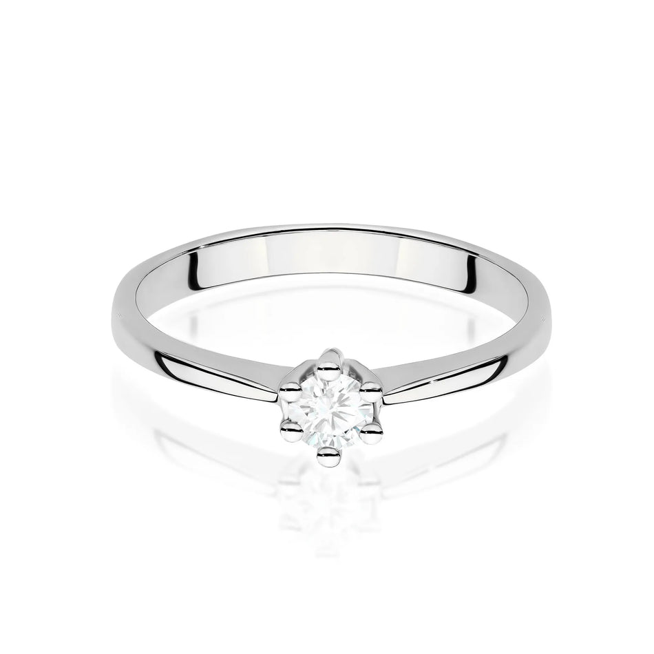 Gold Ring with 0.15ct Lab-Diamond