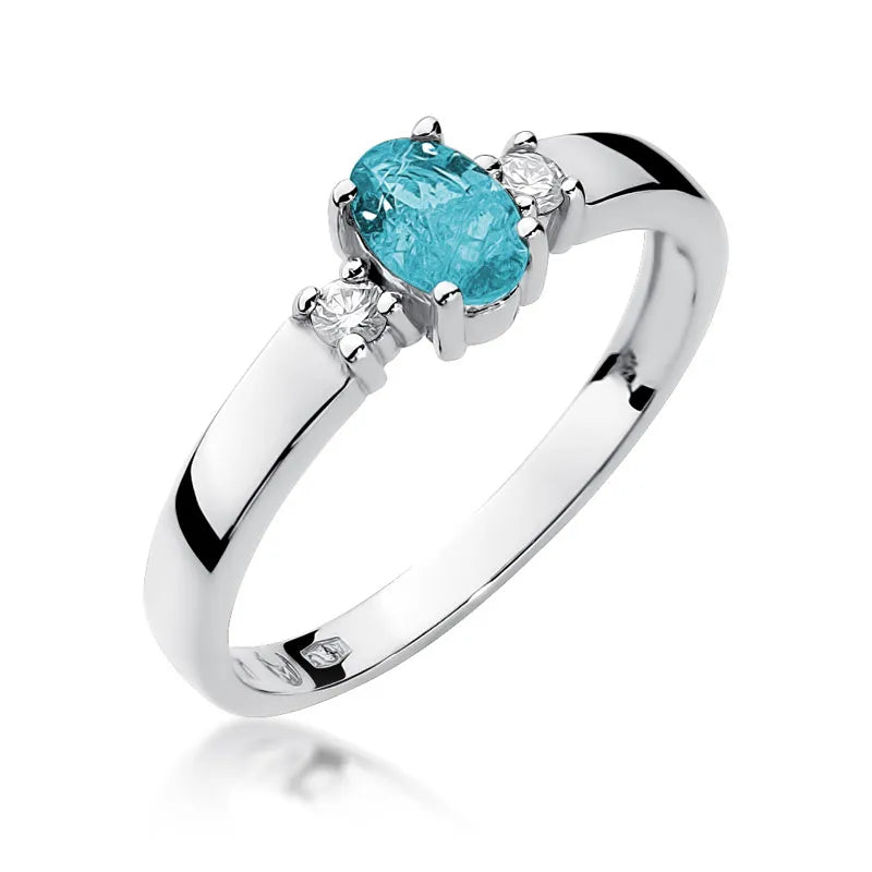 Zlatý prsten s topazem 0,50 ct a diamanty 0,08 ct