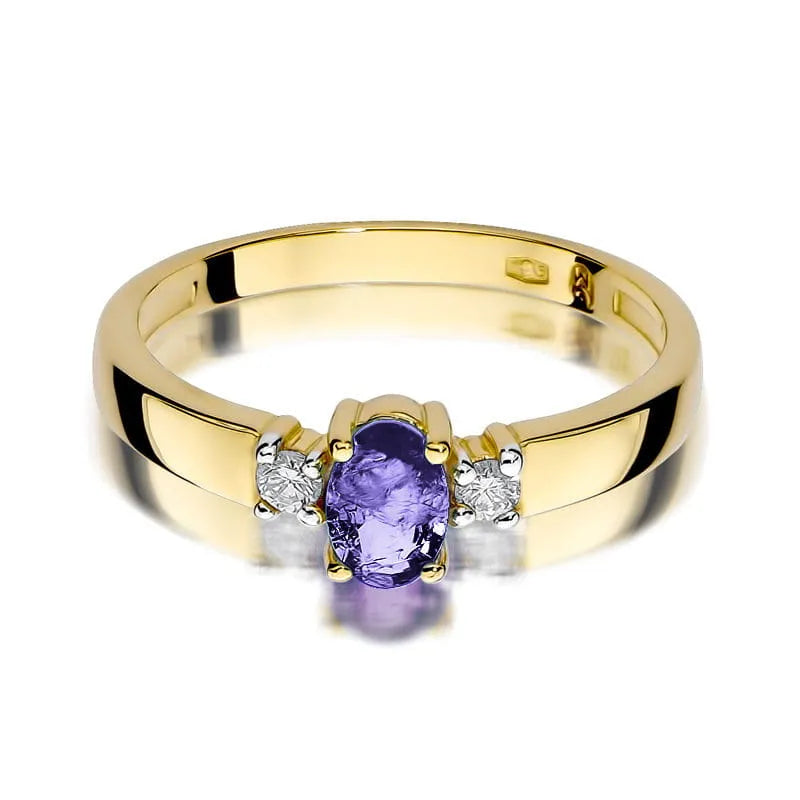 Gold Ring with 0.40ct Tansanit and 0.08ct Diamonds