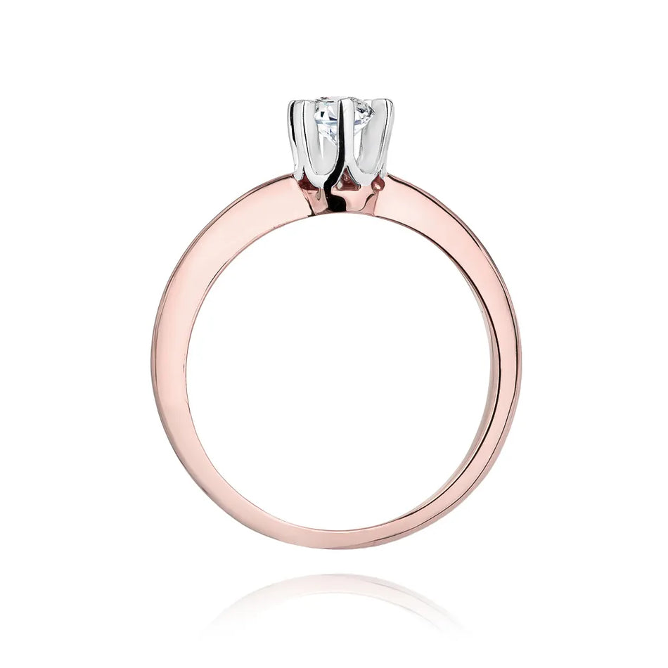 Zlatý prsten s diamantem 0,30 ct