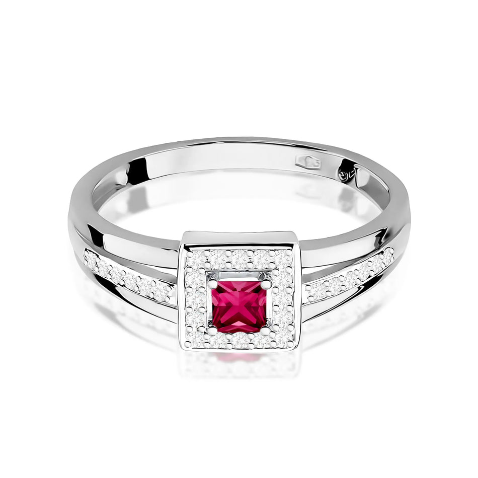Gold Ring with 0.20ct Ruby and 0.14ct Diamonds