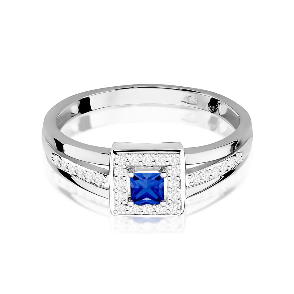 Gold Ring with 0.20ct Sapphire and 0.14ct Diamonds