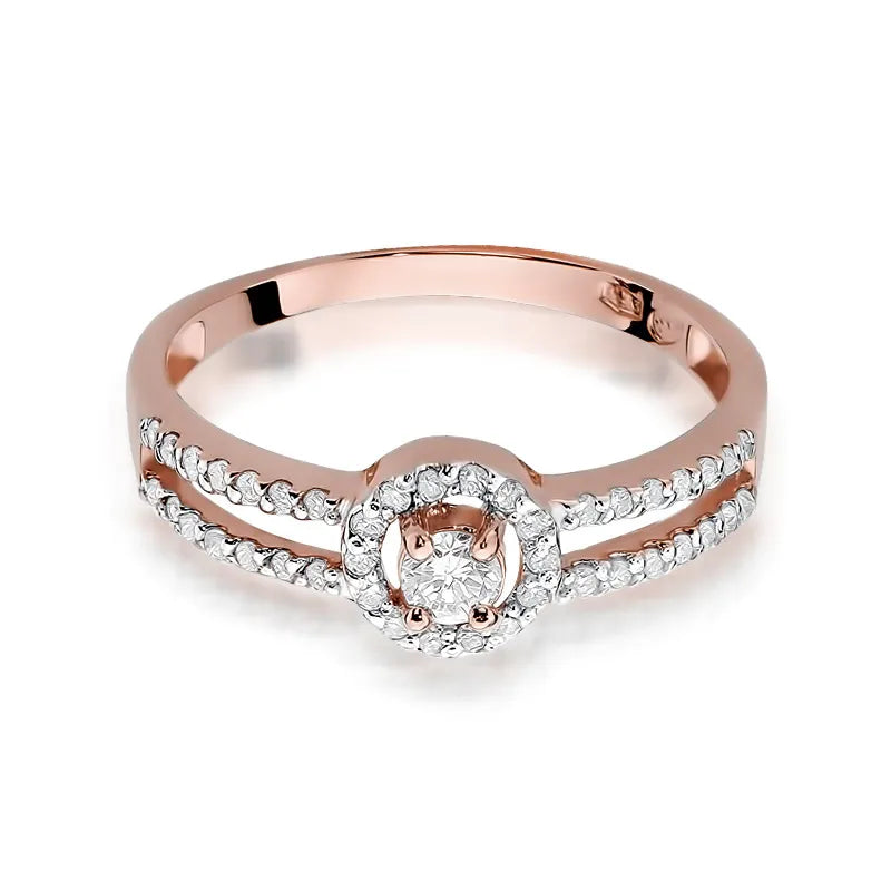 Zlatý prsten s diamanty 0,10 ct a 0,205 ct