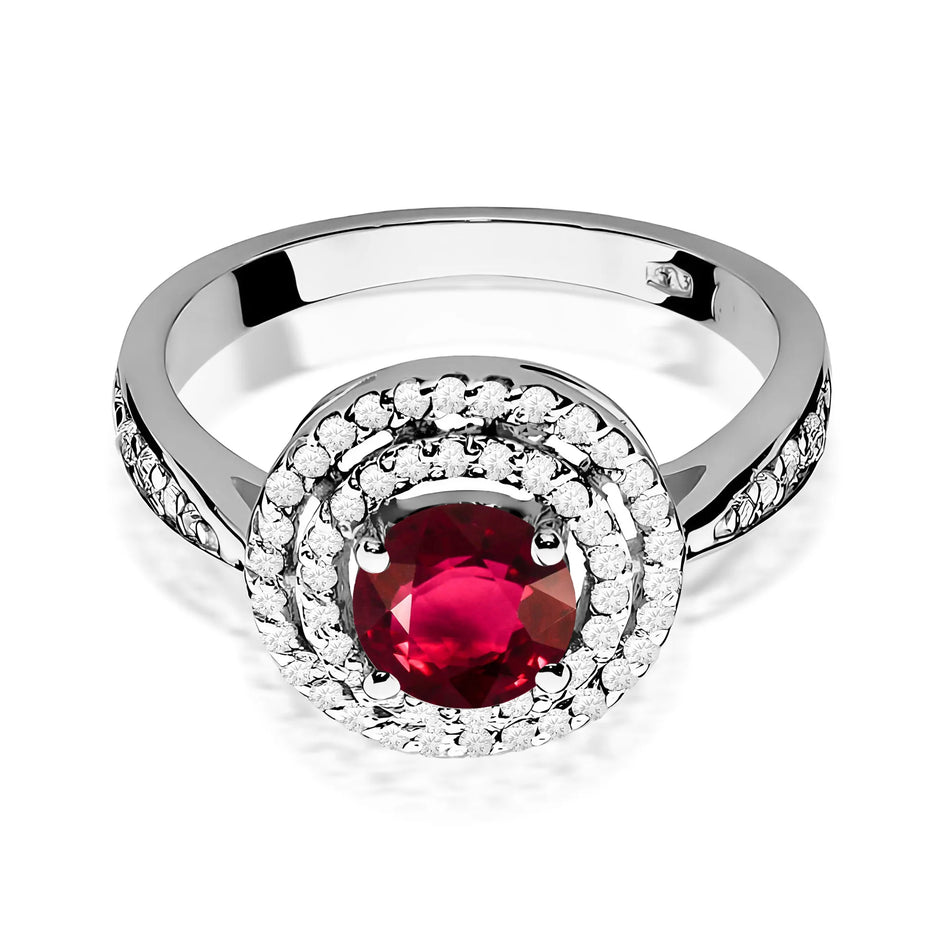 Gold Ring with 1.20ct Ruby and 0.374ct Diamonds