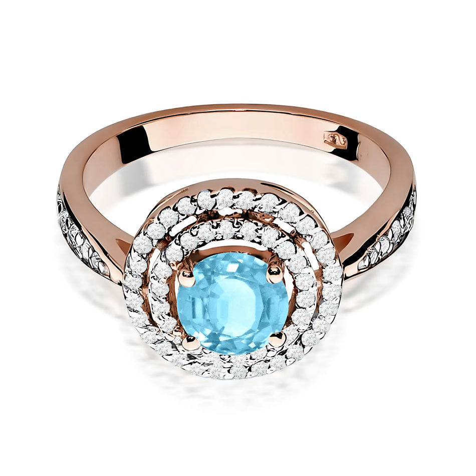 Gold Ring with 0.80ct Topaz and 0.374ct Diamonds