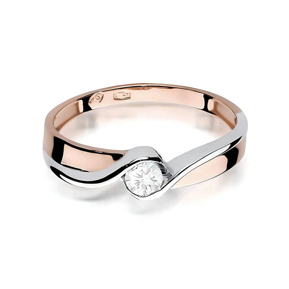 Gold Ring with 0.15ct Lab-Diamond