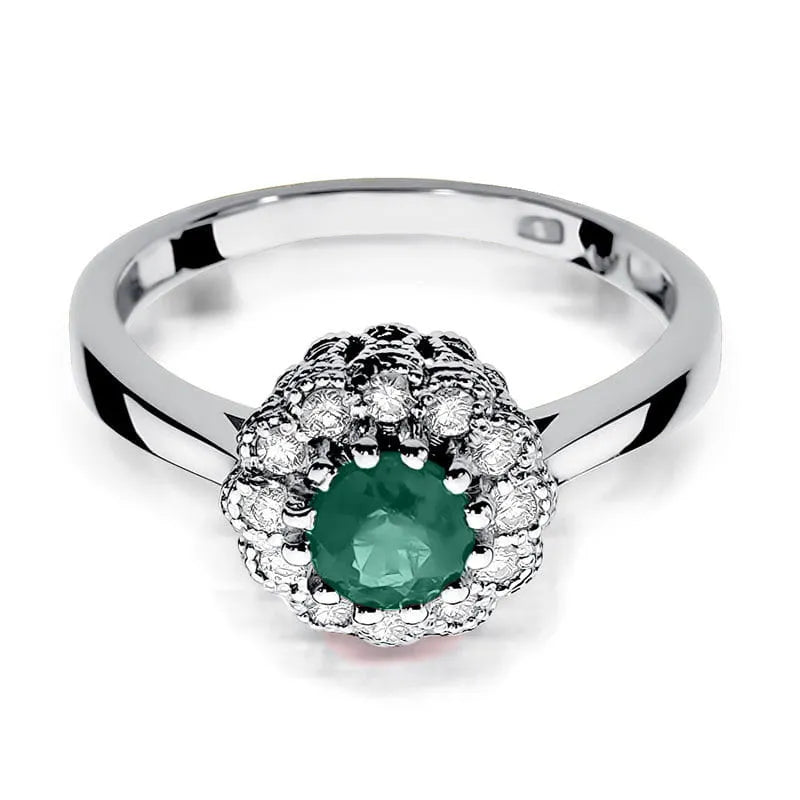 Gold Ring with 0.50ct Emerald and 0.174ct Diamonds