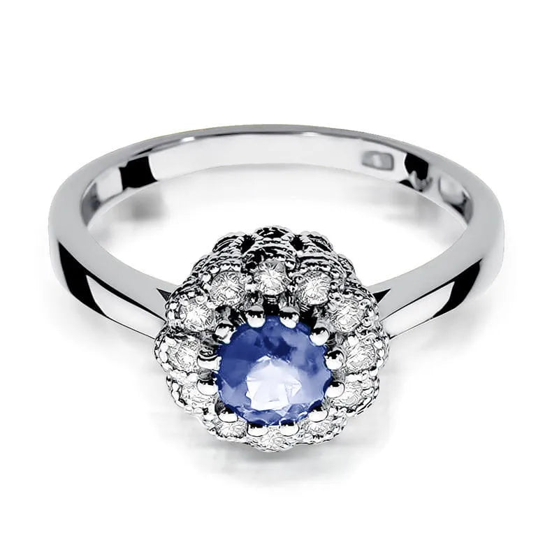 Zlatý prsten s 0,50ct tanzanitem a 0,174ct diamanty